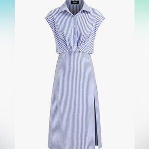 NWT Blue and White Striped Midi Dress